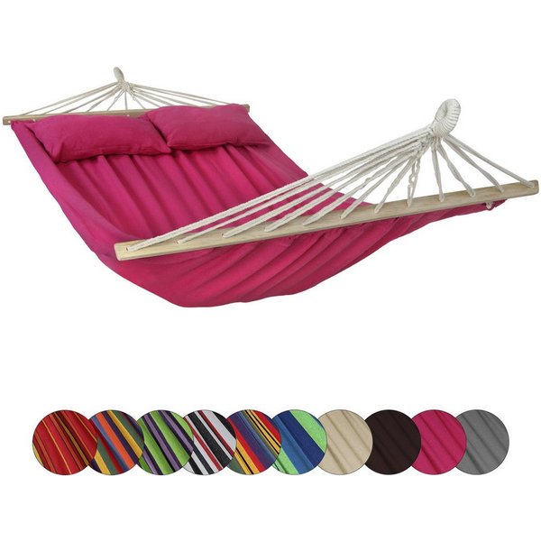 BB Sport Stabhängematte Stabhängematte 240 x 150 cm inkl. 2 Kissen für 2 Personen