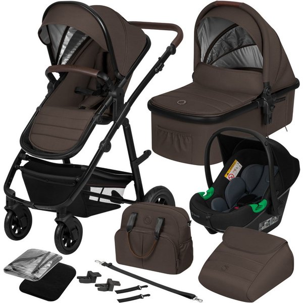 lionelo Kombi-Kinderwagen Amber 3in1, (Set), 3in1/babyschale 0-13kg/Tasche/Moskitonetz/Regenschutz/Boho