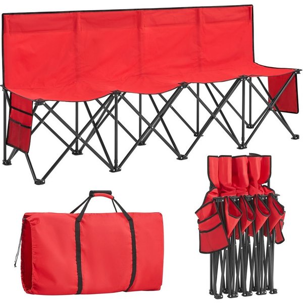 Yaheetech Campingstuhl Klappbare Campingbank für Mehrere Personen, Sitzbank 4-Sitzer-Klappbank Tragbare Campingbank mit Tragtasche