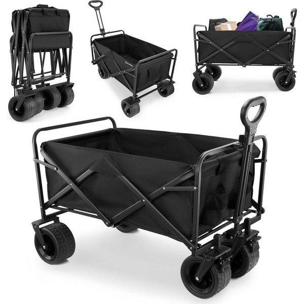 HyperMotion Bollerwagen Faltbarer Bollerwagen, 120 kg, Schwarz
