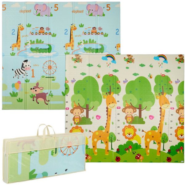 relaxdays Spielmatte Faltbare Spielmatte Tiere (2-St)