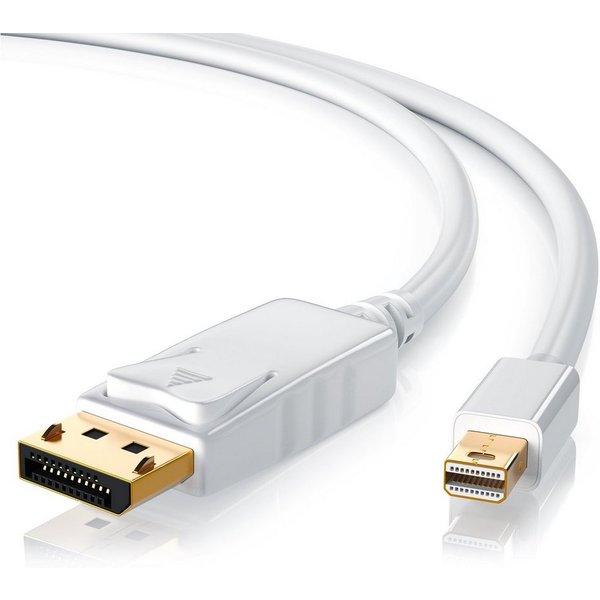 CSL Full HD MiniDP Monitor Kabel / Verbindungskabel - 2m Audio- & Video-Kabel, DisplayPort, Mini DisplayPort (200 cm), für Monitor, Beamer und Notebook, Plug an