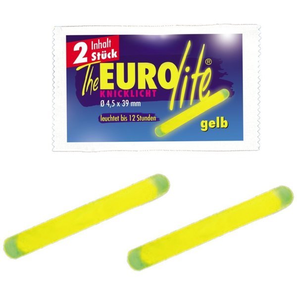 Behr Bissanzeiger Knicklicht Knicklichter gelb 4.5 x 39mm 20 50 100 Stück Angeln Bissanzeiger, (Spar-Set, 20-St), millionenfach bewährt und absolute Spitzenware