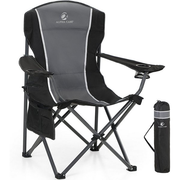 ALPHA CAMP Campingstuhl (Packung), Klappstuhl bis 160 KG Angelstuhl Faltbarer Outdoor Stuhl fur Garten