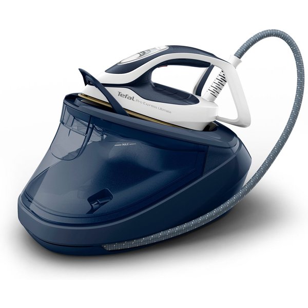 Tefal Dampfbügelstation Pro Express Ultimate, 8-Bar-Druck, abnehmbarer Kalk-Kollektor, 1200 ml Wassertank, konstante Dampfabgabe 170 g/Min., Dampfstoß 590 g/Min