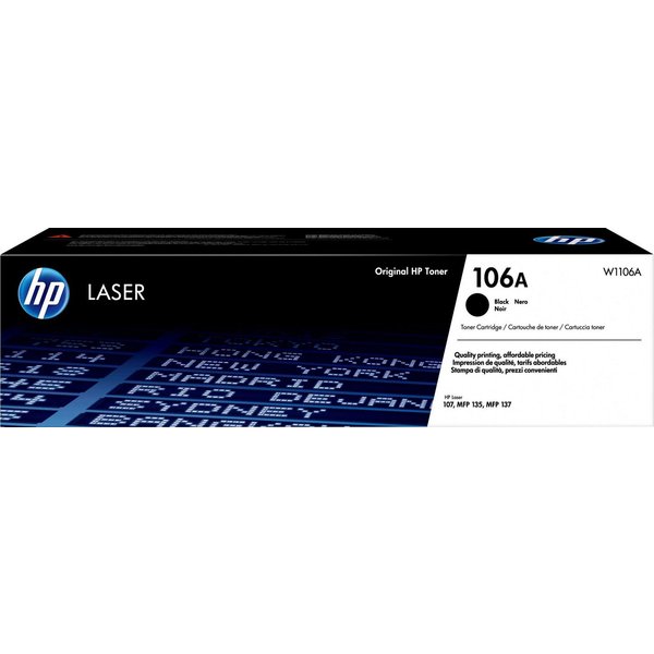 HP Tonerkartusche HP original Toner 106A black/schwarz W1106A, (Packung, 1-St), original Laser Jet Toner Kartusche 106 schwarz