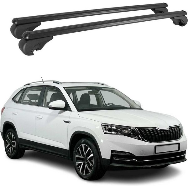 OMAC Dachträger für Skoda Kamiq 2019-2025 Gepäckträger Grundträger Alu Schwarz 2x (2-St), Wasserbeständig,Abnehmbar,Multifunktional,Leichtgewichtig