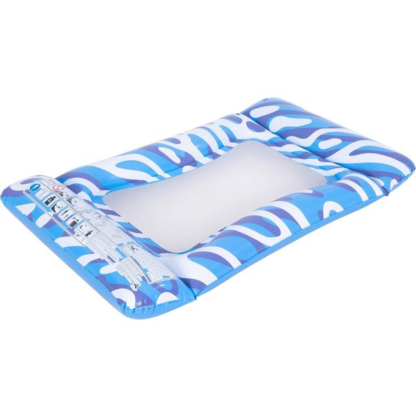 SunClub Badeinsel Poolmatratze Luftmatratze fürs Wasser mit Netzgewebe, (Packung, 1-St), 117x76x15 cm mit 3 Luftkammern
