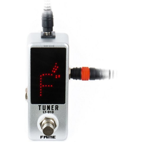 FAME Stimmgerät, (LT-910 Chromatischer Tuner für Gitarren Stimmgenauigkeit +/- 1 Cent LED-Anzeige Silbernes Metallgehäuse Netzteil-Anschluss Mono-Ausgangssignal