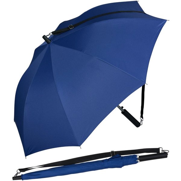 iX-brella Stockregenschirm Umhängeschirm mit längenverstellbarem Tragegurt, mit Auf-Automatik, in vielen Farben
