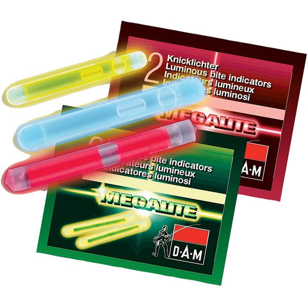 DAM Fishing Bissanzeiger Knicklicht Knicklichter Chemical Light Gelb Rot Blau 4.5 x 39mm 20 50 oder 100 St, (20-St), Bewährte DAM Qualität mit Leuchtkraft von ü