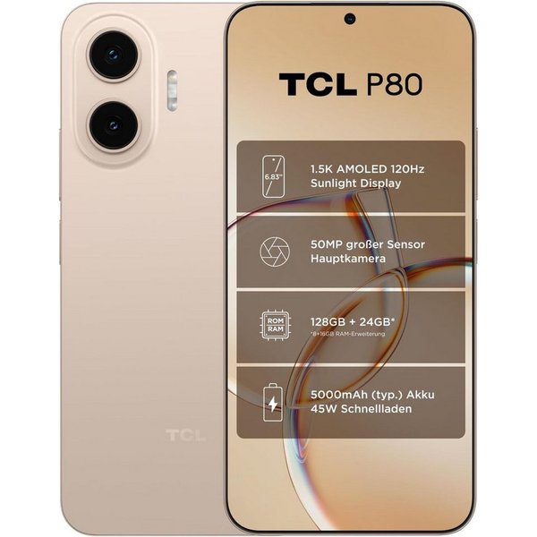 TCL P80 Smartphone (17,07 cm/6,83 Zoll, 128 GB Speicherplatz, 50 MP Kamera)