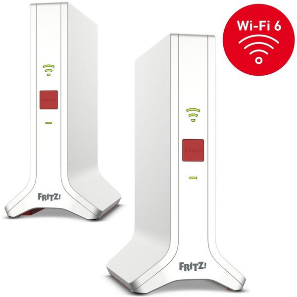 Fritz! FRITZ!Mesh Set 4200 2er-Set WLAN-Repeater, 2er-Mesh-Set, 2x Repeater 3000 AX, Wi-Fi 6 Tri-Band bis 4.200 MBit/s
