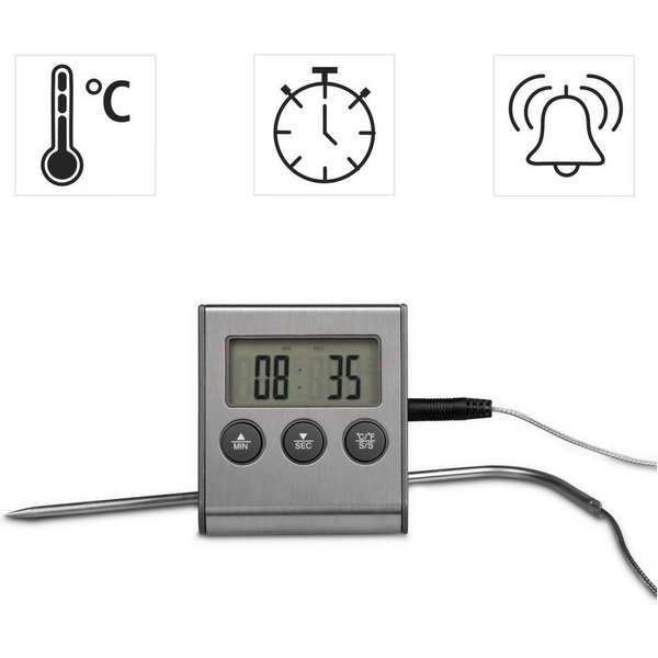 Xavax Bratenthermometer Digitales Bratenthermometer mit Timer, Fleischthermometer