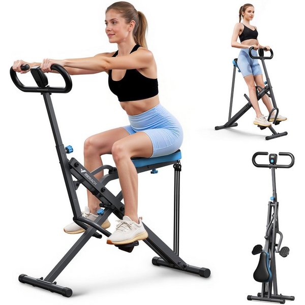 MERACH Bauchtrainer Fitnessgerät für Zuhause, Bauchmuskeltrainer, Rückentrainer (3 einstellbare Widerstandsbänder, bis 158 kg belastbar, klappbar, Platzsparend,