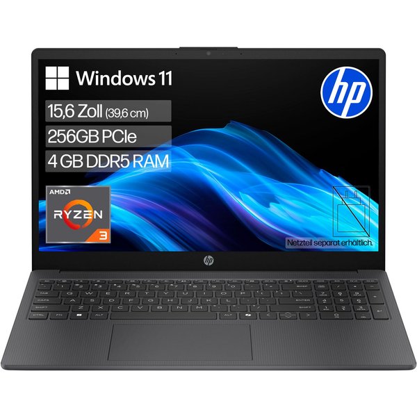 HP 15-fc1030-1031ngx Notebook (39,6 cm/15,6 Zoll, AMD Ryzen 3 7320U, Radeon™ 610M, 4 GB, 256 GB SSD)