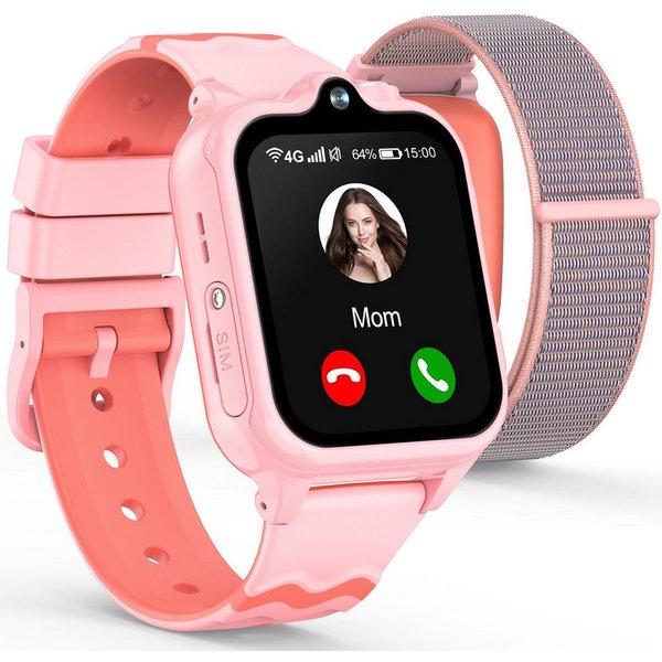 Ralio R5 Ultra 2026 4G Smartwatch Kinder mit GPS, 2+16 GB Großem Speicher Smartwatch (2MP Front + 5MP Rück, mehrere Sportmodi cm/1,72 Zoll) 900mAh Akku, SOS, Sc