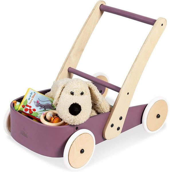 Pinolino® Lauflernwagen Fiete Lauflernhilfe mit Bremssystem aus Holz in Lila, (1-tlg), aus Holz