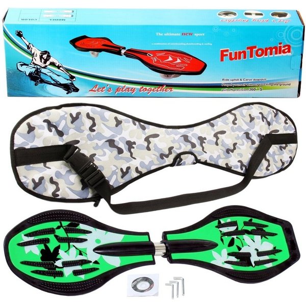 FunTomia Waveboard Waveboard mit Mach1 ABEC-9 Kugellager, LED Rollen & Tragetasche