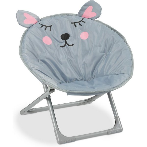 relaxdays Campingstuhl Faltbarer Moonchair für Kinder (1 St), Maus