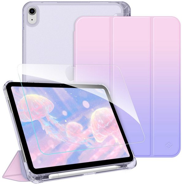 Fintie Tablet-Hülle für iPad 11 Generation 11'' 2025 (A16), iPad 10 Generation 10.9'' 2022, mit Schutzfolie, matt durchsichtige Rückseite Case mit Stifthalter