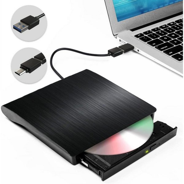 ibettertec Externes CD/DVD-Laufwerk, CD-Brenner, optisches Laufwerk, DVD-Brenner (Externes Laufwerk für Laptop, PC und Mac, USB-C, USB 3.0, Plug & Play, CD 8xx,
