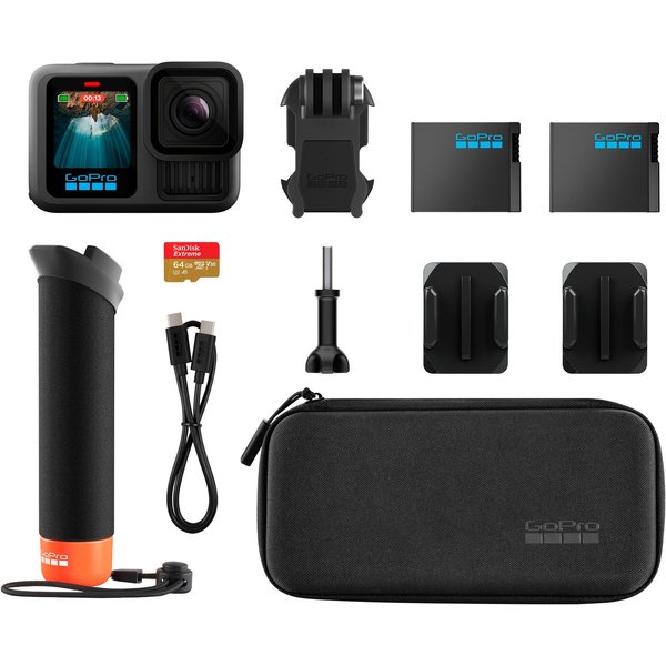 GoPro HERO13 Black + Zubehör-Bundle Action Cam (5,3K, WLAN (Wi-Fi), Bluetooth)