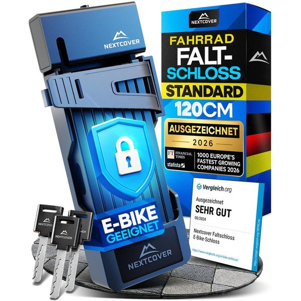 Nextcover Faltschloss NEXTCOVER® Faltschloss Fahrrad mit SteelSecure-Technologie