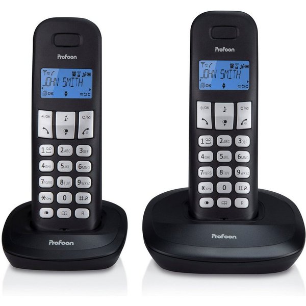 Profoon PDX-1120 Festnetztelefon (Mobilteile: erweiterbar 1-5, DECT-Telefon, erweiterbar, 50Nr. Speicher inkl. Basisstation & Zubehör)
