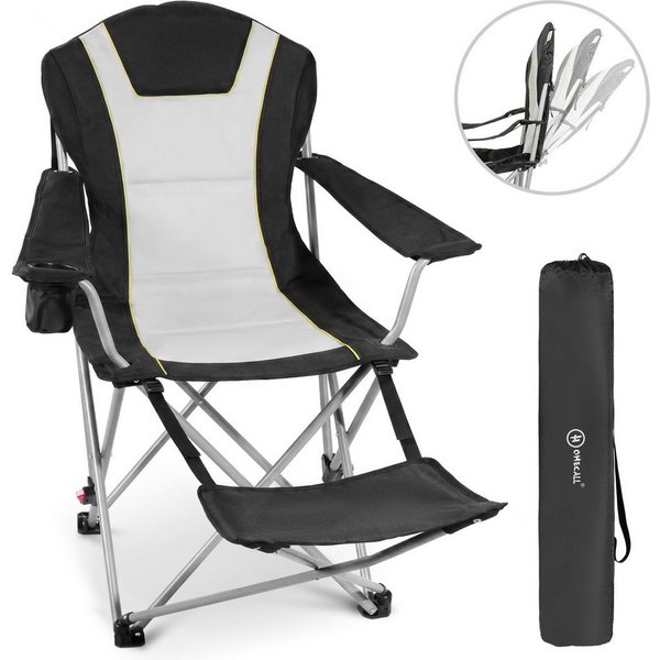HOMECALL Campingstuhl mit fußstütze Klappstuhl Angelstuhl Faltbar gepolstert gartenstuhl (2-in-1-Funktion gartenstuhl klappbar campingstuhl mit fußablage), 3 fa