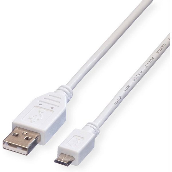 VALUE USB 2.0 Kabel USB-Kabel, USB 2.0 Typ A Männlich (Stecker), USB 2.0 Typ Micro B Männlich (Stecker) (15.0 cm), USB A ST - Micro USB B ST
