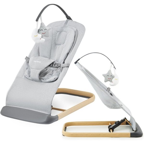 Moby-System Babywippe 2-in-1-Schaukelstuhl mit Einlage LILY - grau