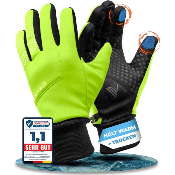 MIVELO Fahrradhandschuhe warme Winterhandschuhe wasserabweisend winddicht mit Touchscreen Funktion