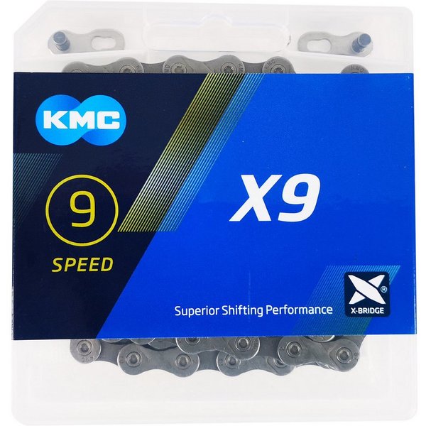 KMC Fahrradkette KMC X9 Kette 9fach für 27 Gang Schaltungen 1/2 x 11/128 9 Speed Chain 9 fach