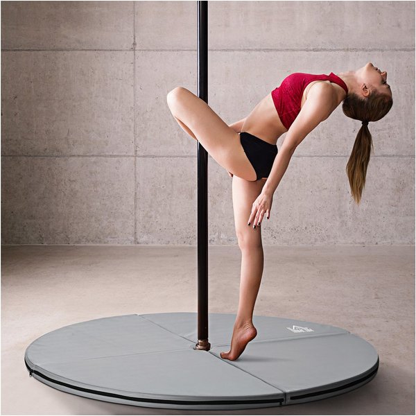 HOMCOM Fitnessmatte Pole Dance Matte 5 cm dick, faltbare Sicherheitsmatte (Stangentanz Schutzmatte, 1-St., Tanzstangenmatte), Stoßdämpfende Sicherheitsmatte, Gy