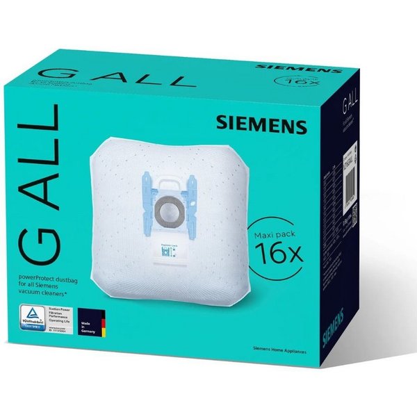 SIEMENS Staubsaugerbeutel 16 Stück SuperTEX TYP G GALL, passend für Siemens, Bosch