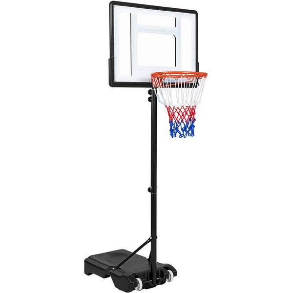COSTWAY Basketballständer, Mit befüllbarem Sockel, Handkurbel & Ballhalterung