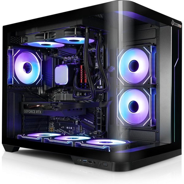 Kiebel Panorama Curve IX Gaming-PC (AMD Ryzen 7 AMD Ryzen 7 7800X3D, RTX 5070 Ti, 32 GB RAM, 2000 GB SSD, Wasserkühlung, WLAN, ARGB-Beleuchtung)
