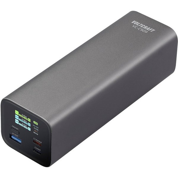 VOLTCRAFT VOLTCRAFT VC-C909 Powerbank 27000 mAh USB PD 3.1 Li-Ion Schwarz-Silbe Powerbank 27000 mAh