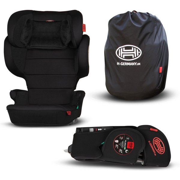 HEYNER Autokindersitz faltbarer Kindersitz mit Isofix + Tasche und 14-Fach verstellbarer, ab: ab 4 Jahren, (1-tlg)