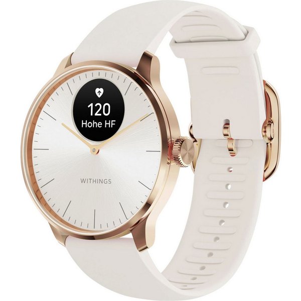 Withings ScanWatch Light 37mm RoseGold, Akku bis 35 Tage, 50 M Wasserdicht Smartwatch (0,63 Zoll), Leicht, elegant, langlebig, hybride, für tägliches Gesundheit