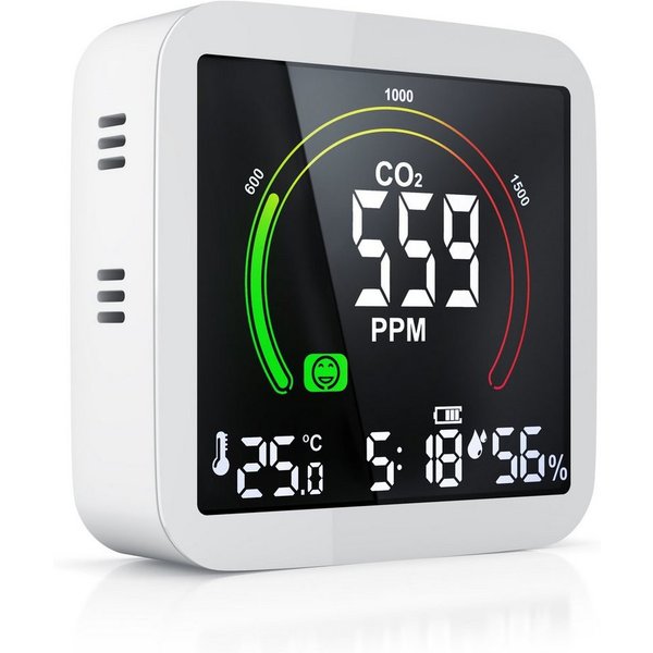 Brandson Raumluft-Qualitätssensor CO2 Messgerät, Luftqualität Melder, Kohlendioxidmessung, Warnmelder, (1-St), CO2 Melder, Sensor für Luftqualität, CO2 Messung