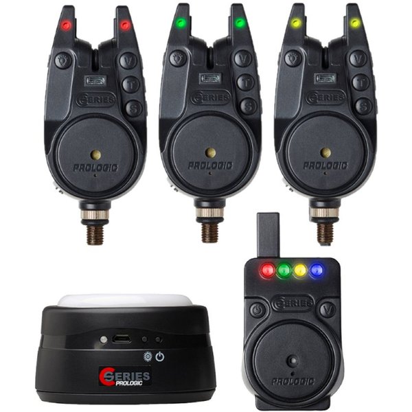 Prologic elektronischer Bissanzeiger C-Series Alarm 2+1+1 3+1+1 Red Green Yellow Funk Bissanzeiger Set, (Spar-Set), sechs Lautstärke- Empfindlichkeitsstufen sow