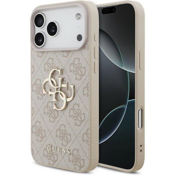 Guess Handyhülle iPhone 18 Pro Max Big Logo Metall Schutzhülle Case Kunstleder 6,9 Zoll, Kantenschutz