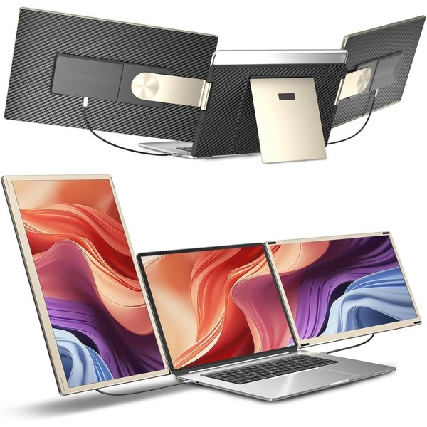 KEFEYA Dual-Screen-Laptop-Bildschirm-Extender Laptop-Bildschirmerweiterung Portabler Monitor (16 cm/15.6 ", 1920x1080 px, Full HD, 60 Hz, HDR, Als Einzelbildsch