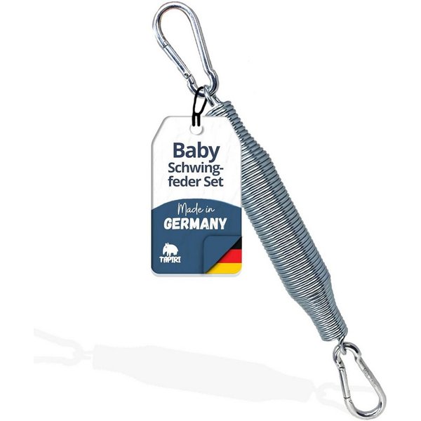 riijk Babywippe Schwingfeder Set für die Federwiege Baby, Made in Germany Speziell für die Baby Federwiege inkl. 2 Karabiner