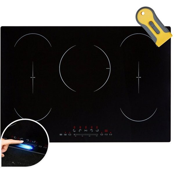 Arebos Flex-Induktions-Kochfeld AR-HE-IKF80 9800 W, 5 Kochfelder 2 Flexzonen, 77 cm, Autark, mit Sensor Touch, Timer, Kindersicherung, Überhitzungsschutz