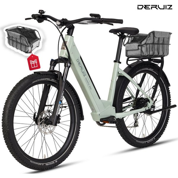 DERUIZ E-Bike Trekkingrad 28 Zoll Quartz /Quartz SUV 644 Wh, 161 km, Drehmomentsensor, 8 Gang Shimano Shimano Acera RD-M360 SGS, 8-Gang Schaltwerk, Kettenschalt