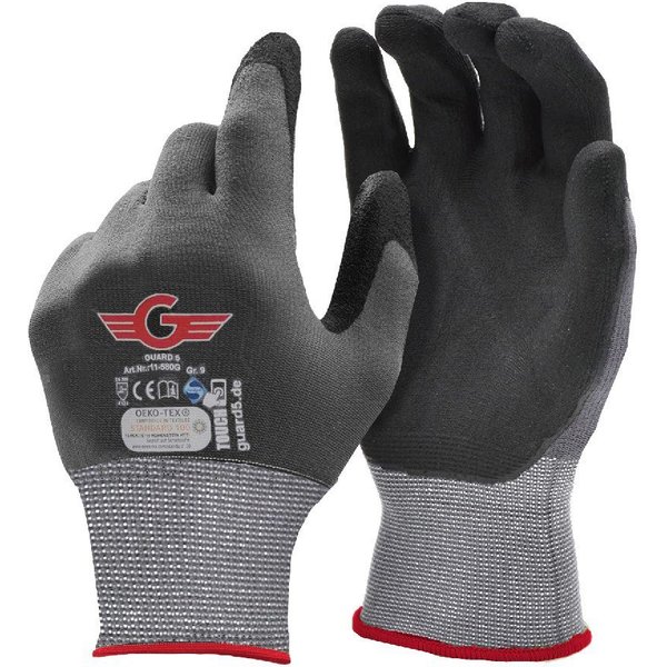 GUARD 5 Arbeitshandschuhe 3-12 Paar Nitril Beschichteter Arbeits- Montagehandschuh (Art.11580G) (12-St) atmungsaktiv, touchscreenfähig, Sanitized Hygienefunktio