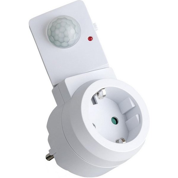 SEBSON Bewegungsmelder Zwischenstecker Bewegungsmelder - Schuko Stecker 230V programmierbar, (1-St), Schwenkbar, max. 1000W LED geeignet, Steckdosen-Adapter
